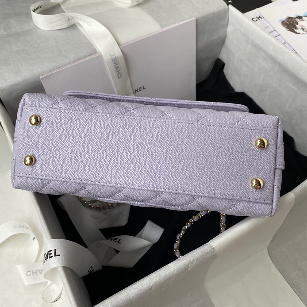 Ch*el coco handle bag small